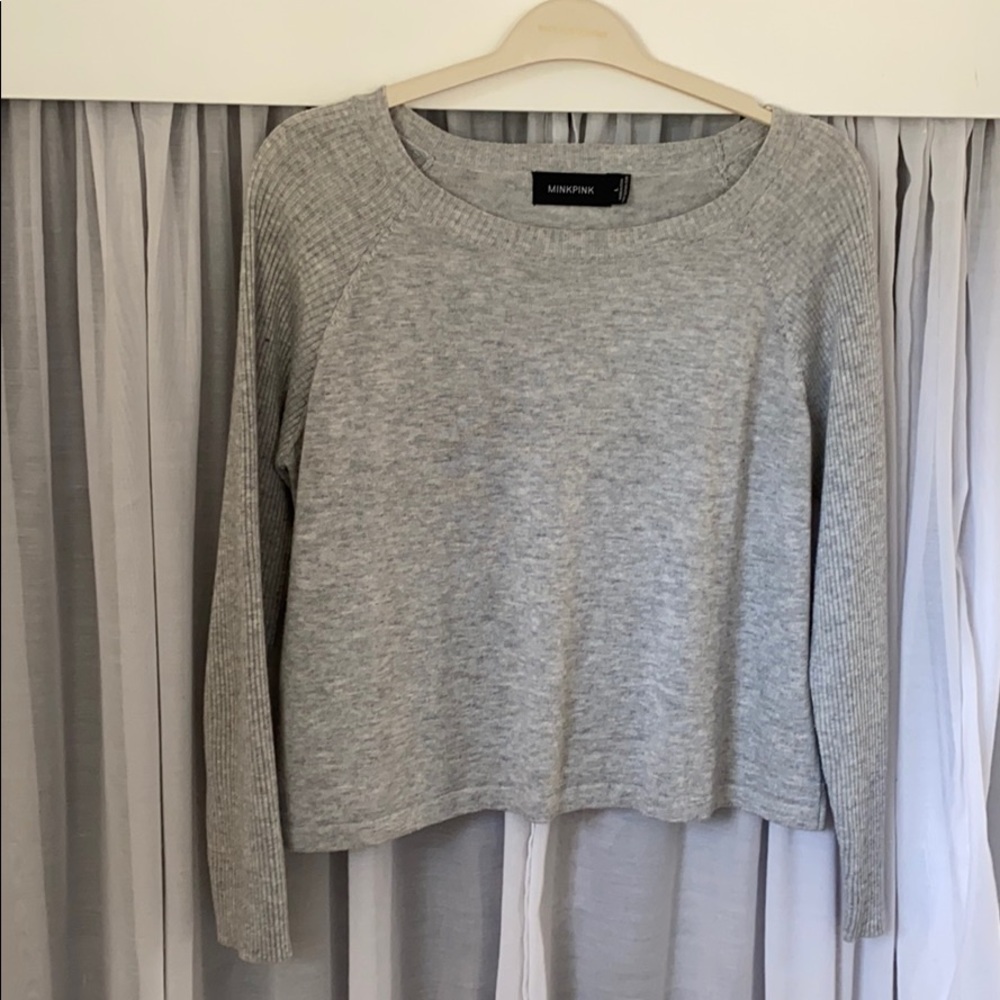 MINKPINK Grey Crop Sweater
